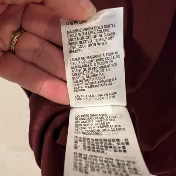 Maison Jules Women’s Top Swiss Dot Short- Sleeve Burgundy XS - Picture 7 of 8